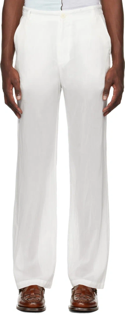 Edward Cuming White Zip Trousers