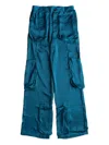 Edward Cuming Wide-leg Cargo Trousers In Blue