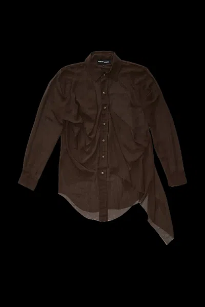 Edward Cuming Womens Saggy Draped Pkt Shirt Brown