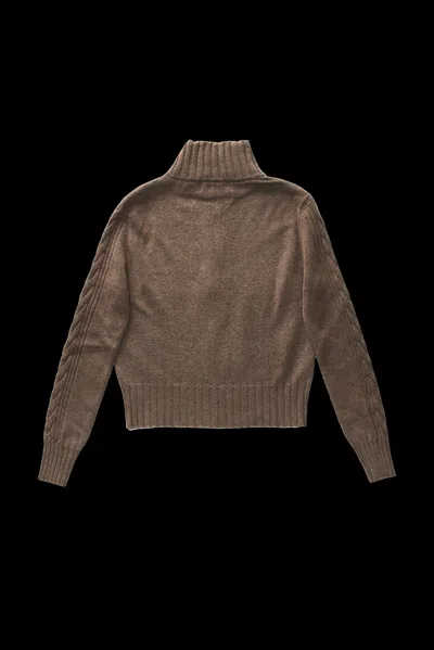 Edward Cuming Zip-up Mock Neck Window Jacket Brown