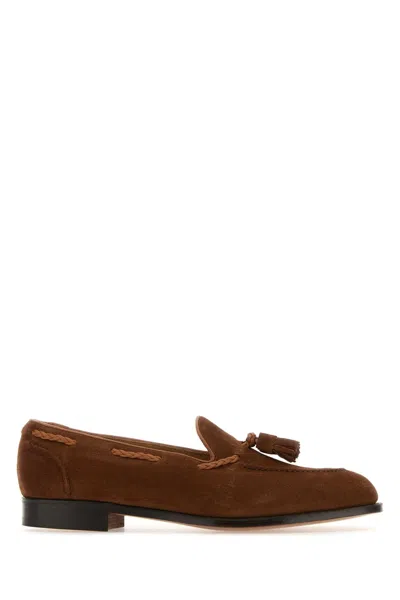 Edward Green Brown Suede Belgravia Loafers