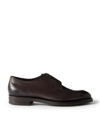 Edward Green Dover Full-grain Leather Derby Shoes In Brown