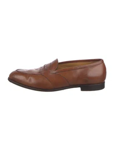Pre-owned Edward Green Leather Dress Loafers In Brown