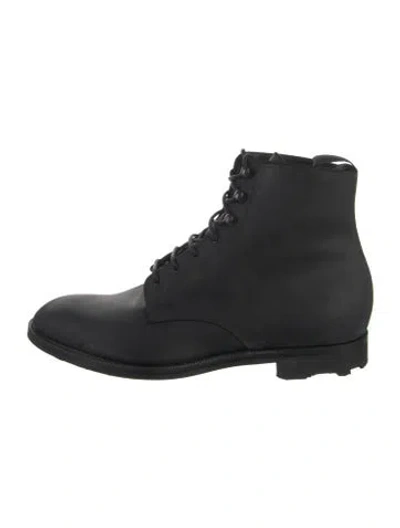 Pre-owned Edward Green Leather Lace-up Boots In Black