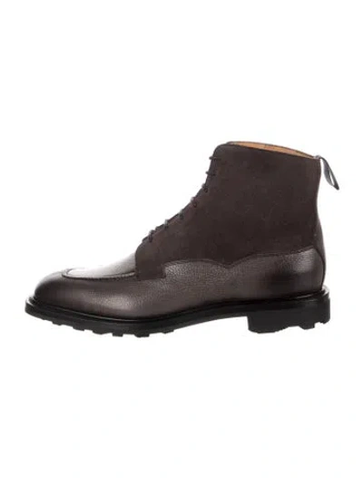 Pre-owned Edward Green Leather Lace-up Boots In Brown