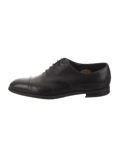 Pre-owned Edward Green Leather Oxfords In Black