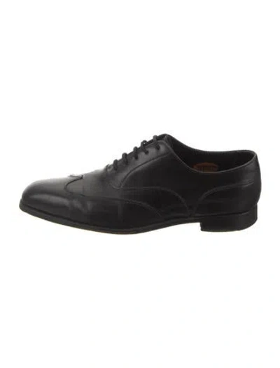 Pre-owned Edward Green Leather Oxfords In Black