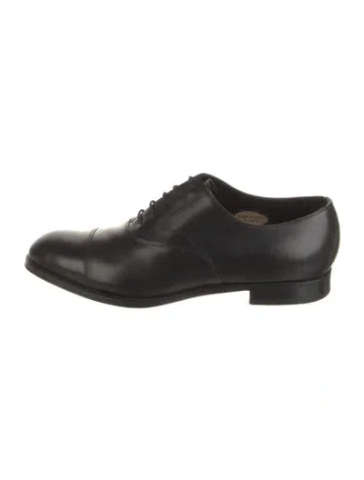 Pre-owned Edward Green Leather Oxfords In Black