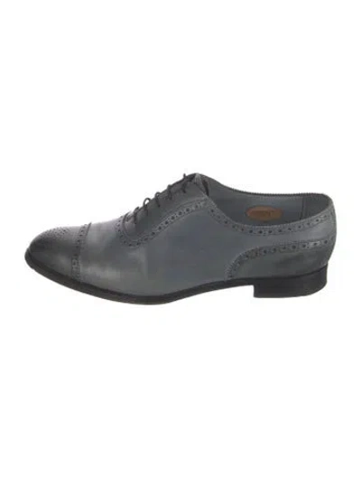 Pre-owned Edward Green Leather Oxfords In Grey