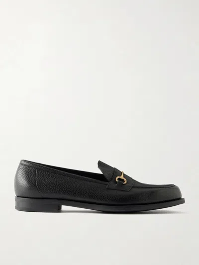 Edward Green Putney Horsebit-embellished Full-grain Leather Loafers In Black