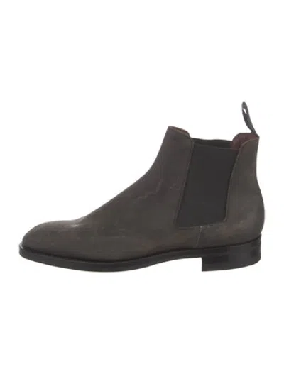 Pre-owned Edward Green Suede Chelsea Boots In Brown