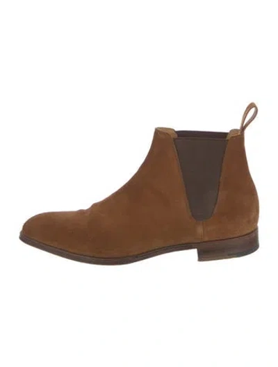 Pre-owned Edward Green Suede Chelsea Boots In Neutral