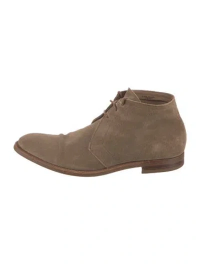 Pre-owned Edward Green Suede Lace-up Boots In Brown