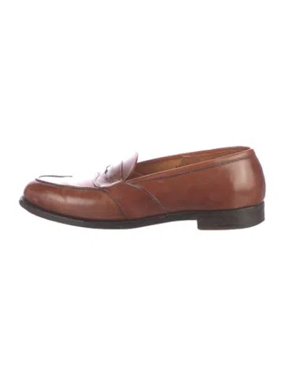 Pre-owned Edward Green Vintage Leather Loafers In Brown