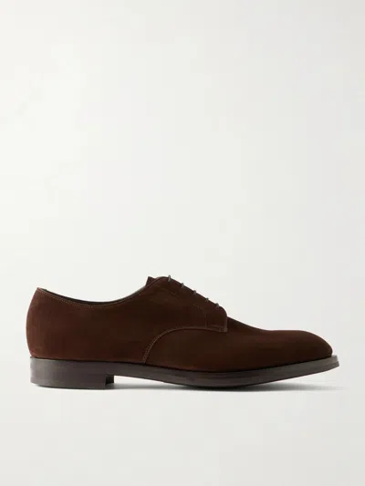 Edward Green Whitworth Suede Derby Shoes In Multi