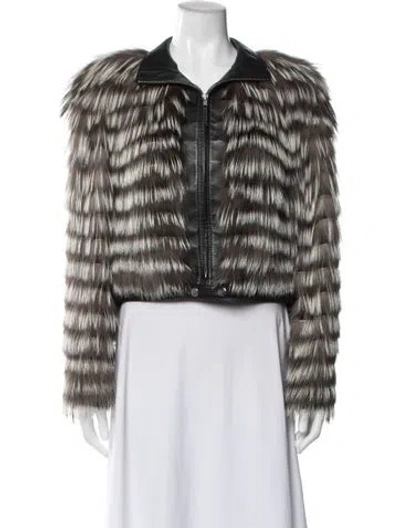 Pre-owned Edwards-lowell Leather Faux Fur Jacket In Multi