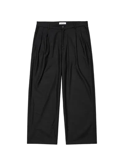 Edwin Alden Pleated Trousers In Black