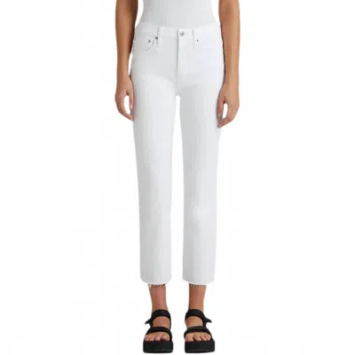 Edwin Bree Crop Straight Mid Rise Jeans In Optic White