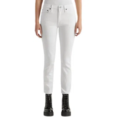 Edwin Bree Mid Rise Straight Jeans In Optic White In Gray