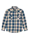Edwin Checked Cotton Shirt In Blue