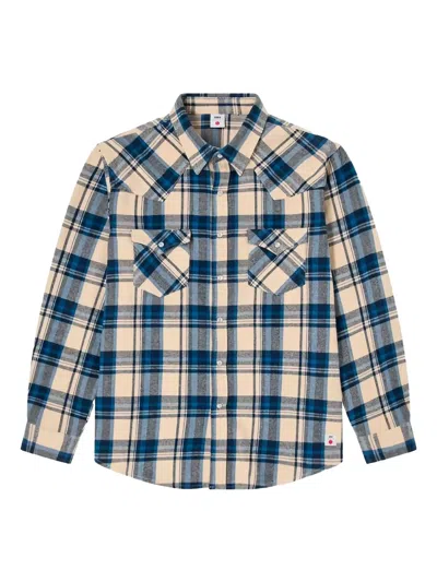 Edwin Checked Cotton Shirt In Blue