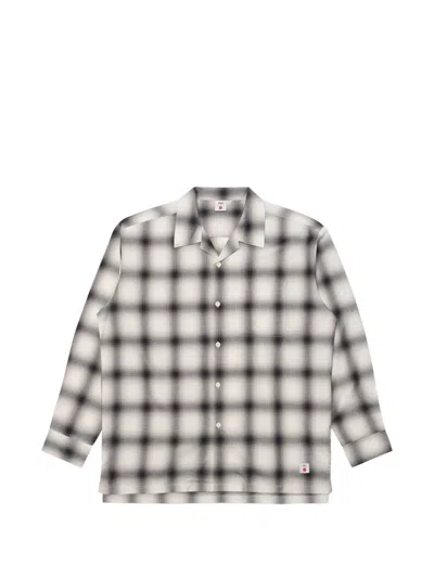 EDWIN CHECK-PRINT OPEN-COLLAR SHIRT