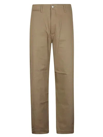 Edwin Cotton Wide-leg Trousers In Brown