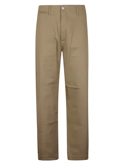 Edwin Cotton Wide-leg Trousers In Brown