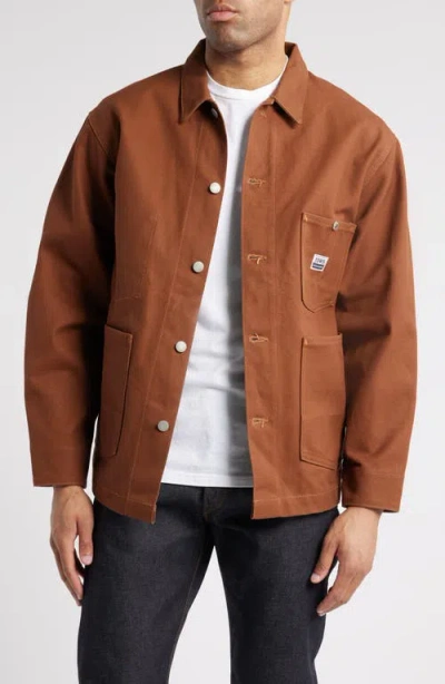 Edwin Denim Coverall Jacket In Duck Brown