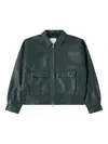 Edwin Dogma Zip-front Leather Jacket In Green