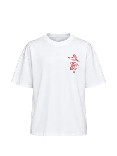 Edwin Ekoda Bath House Cotton T-shirt In White