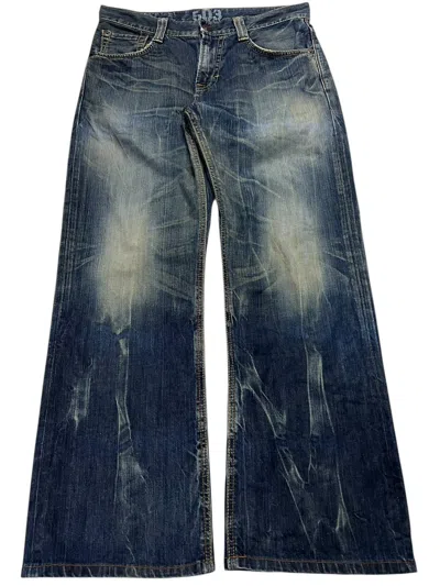 Pre-owned Edwin Flare 503 Blue Trip Claw Mud Wash Jeans