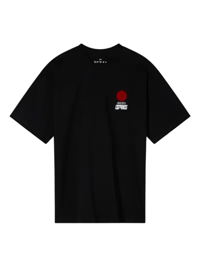 Edwin Graphic-print Cotton T-shirt In Black