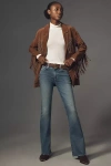 Edwin Lark Mid-rise Frayed-hem Bootcut Jeans In Blue