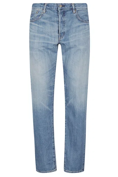 Edwin Light Blue Regular Tapered Five-pocket Cotton Jeans