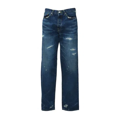 Edwin Loose Fit Distressed Denim Jeans In Blue