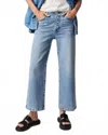 Edwin Marli Ankle Mid Rise Cropped Wide Leg Jeans In Light Wash In Blue
