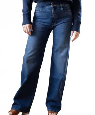 Edwin Marli Slate Wide Leg Jean In Fleet In Blue