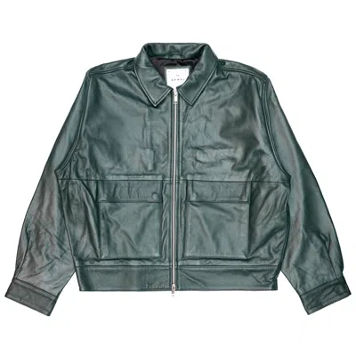 Edwin Men's Leather Jacket  Dark Green