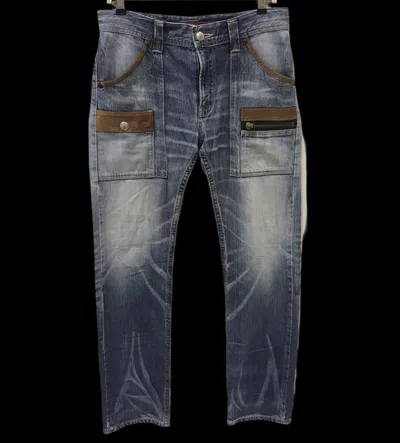 Pre-owned Edwin Navajo Designer Stylish Fades Bush Pant Denim In Blue