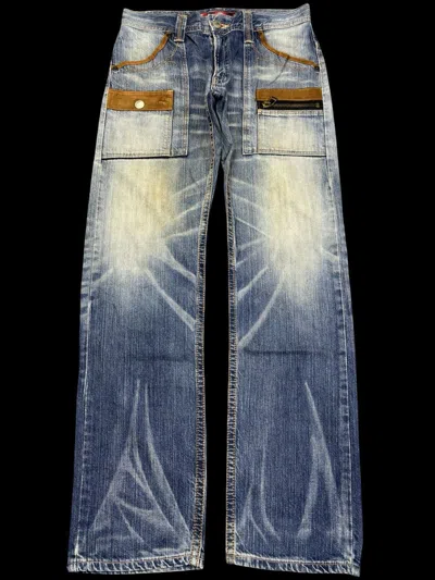 Pre-owned Edwin Navajo Designer Stylish Fades Bush Pant Denim F862 In Blue