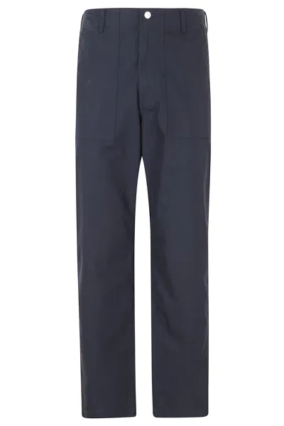 Edwin Navy Baker Front Back Cargo Pockets Cotton-blend Trousers In Black