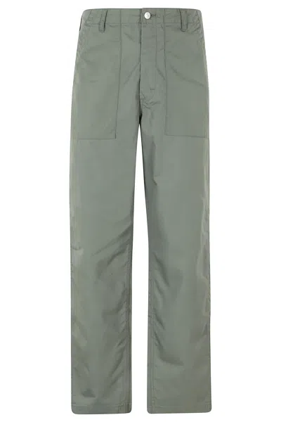 Edwin Olive Baker Front Back Cargo Pockets Cotton-blend Trousers In Grey