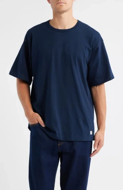Edwin Oversize Heavyweight Cotton T-shirt In Blue