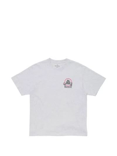 Edwin Ramen Pink Print T-shirt In Gray