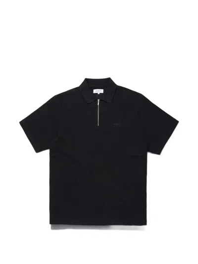 Edwin Rick Logo-embroidered Polo Shirt In Black