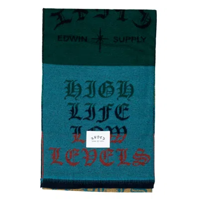 Edwin Scarf Man  Flanne Scarf In Green