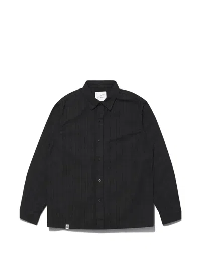 Edwin Sebastian Stripe-pattern Shirt In Black