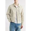 Edwin Tan Cotton & Linen Twill Trucker Jacket In Ecru