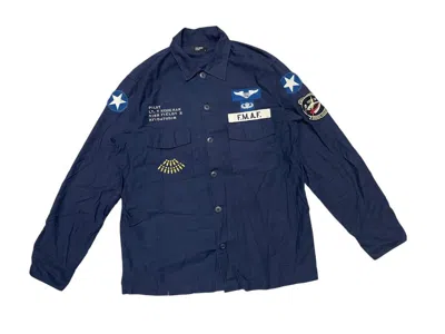 Pre-owned Edwin Vintage Fieldman By  Us Airbone Military Shirt In Blue